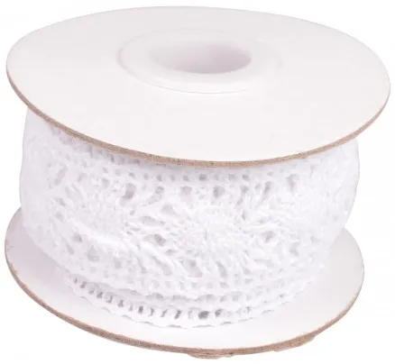Infinity Hearts Pizzo/Nastro di pizzo Bianco 25mm 2,5m
