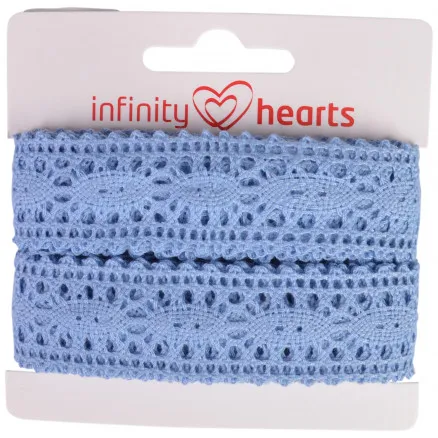 Infinity Hearts Nastro di pizzo in poliestere 25mm 05 Blu - 5m