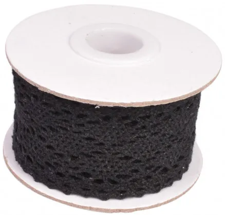 Infinity Hearts Pizzo/Nastro di pizzo Nero 42mm 2,5m