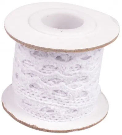Infinity Hearts Pizzo/Nastro di pizzo Bianco 12mm 2,5m