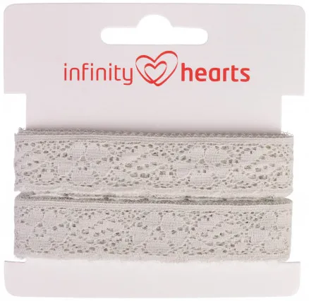 Infinity Hearts Nastro di pizzo Poliammide 20mm 72 Grigio - 5m