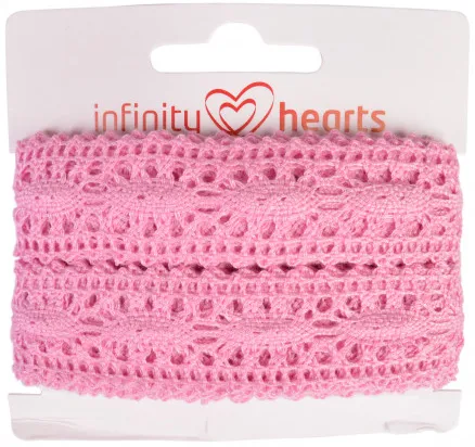 Infinity Hearts Nastro di pizzo in poliestere 25mm 09 Rosa chiaro - 5m