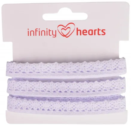 Infinity Hearts Nastro di pizzo in poliestere 11mm 01 Bianco - 5m