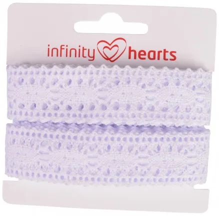 Infinity Hearts Nastro di pizzo in poliestere 25mm 01 Bianco - 5m