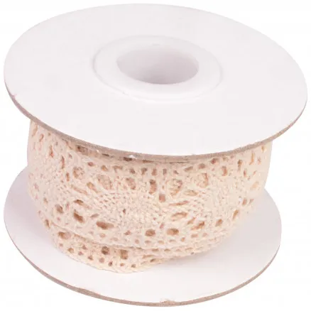Infinity Hearts Pizzo/Nastro di pizzo Beige 25mm 2,5m
