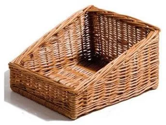 Cestino per il pane, rettangolare, intreccio marrone fatto a mano, 30x35x19 cm, fronte 9 cm