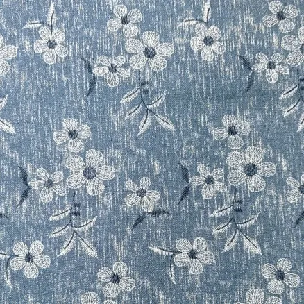 Tessuto Denim 145cm 60 Fiori - 50cm